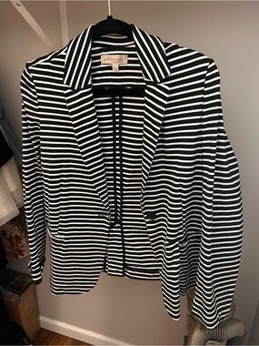 Philosophy Black and White Striped Blazer